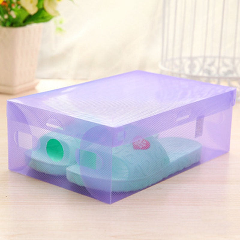DIHE Colorful Transparent Shoe Box Flip Handy Foldable Home Storage