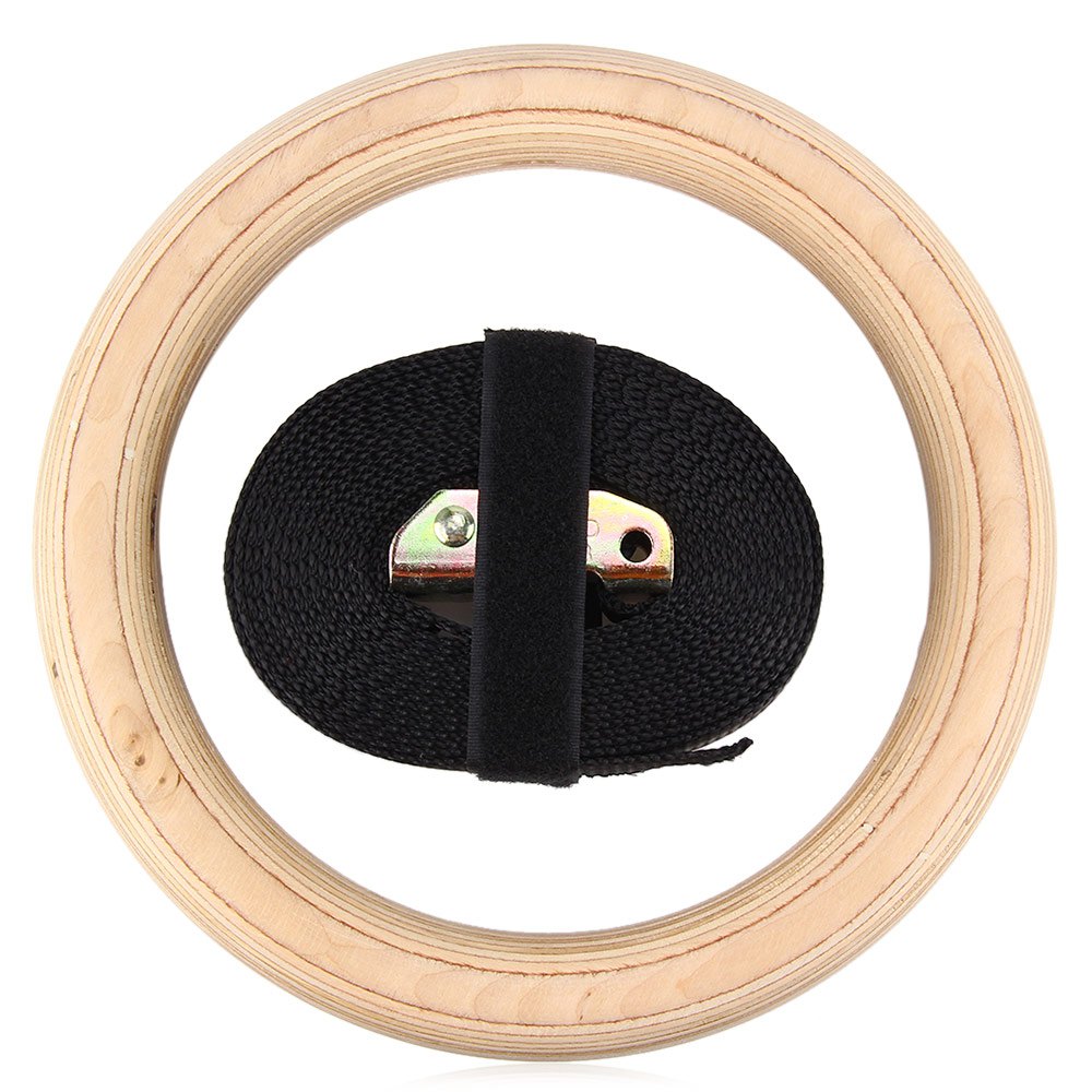 1 Pair Birch Gym Strength Training Rings with Buckle Strap