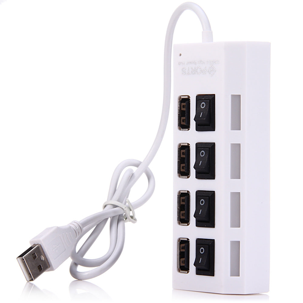 4-port USB 2.0 Hub 480Mbps Built-in LED Indicator Compatible with USB 1.0 / 1.1