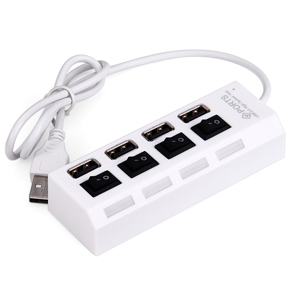 4-port USB 2.0 Hub 480Mbps Built-in LED Indicator Compatible with USB 1.0 / 1.1