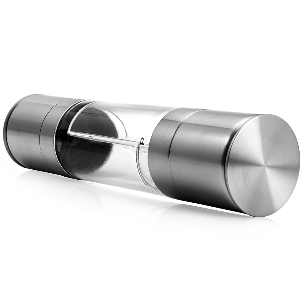 2 in 1 Stainless Steel Manual Salt Pepper Mill Grinder Seasoning Cooking Tools