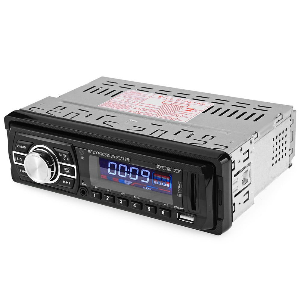 2033 Car Radio 12V Auto Audio Stereo FM SD MP3 Player AUX USB with Remote Control