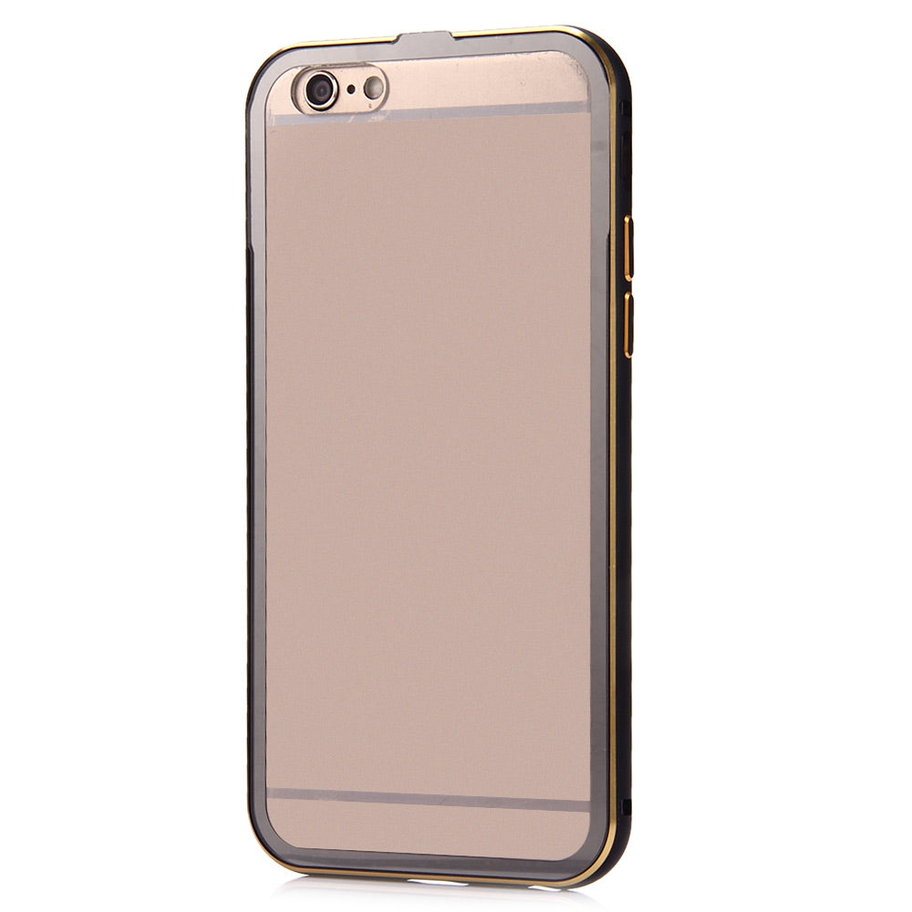 2 in 1 Ultrathin Detachable Metal Bumper Transparent Back Case Cover for iPhone 6 Plus 6s Plus