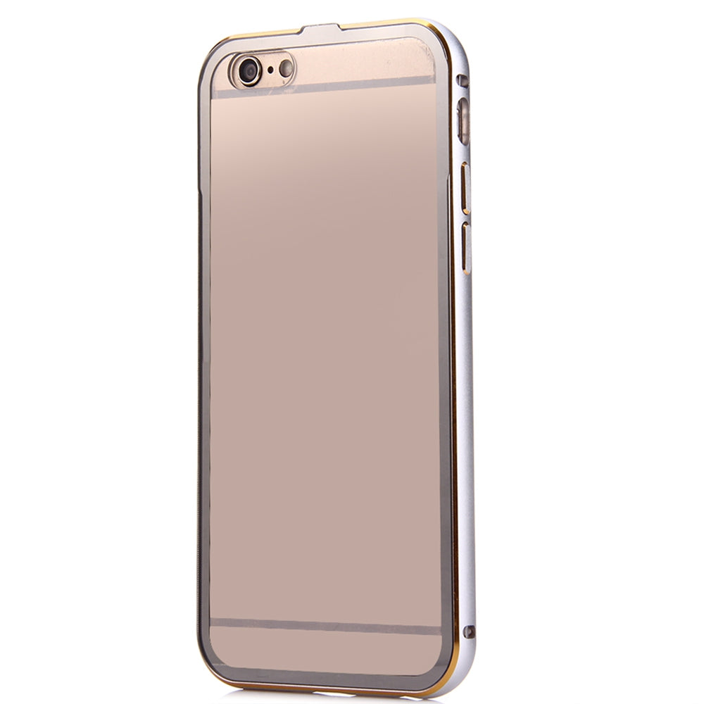 2 in 1 Ultrathin Detachable Metal Bumper Transparent Back Case Cover for iPhone 6 Plus 6s Plus