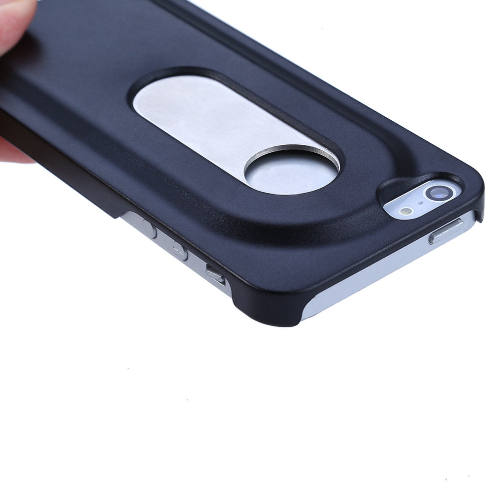 2 in 1 Stainless Steel Slide Beer Bottle Opener Hard Back Case Cover for iPhone 5 / 5s / SE