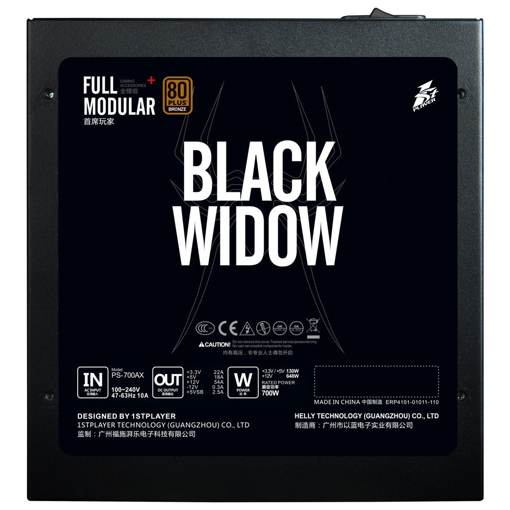 1STPLAYER Black Widow 700W Active PFC High Performance ATX Full Modular 80Plus Bronze Certified ...