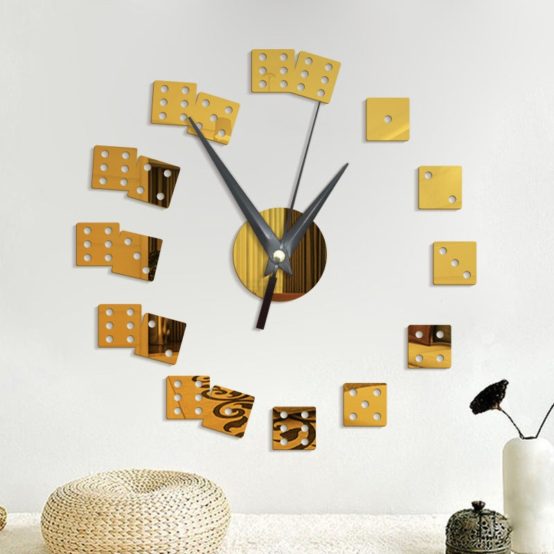 DIY Dice Acrylic Mirror Wall Stickers Wall Clock Stickers