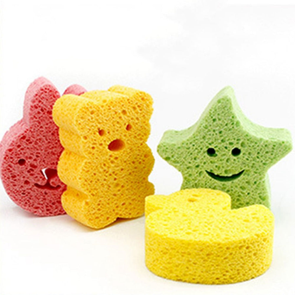 Cartoon Newborn Baby Bath Puff High Absorbent Animal Shape PVA Bath Sponge for Kids Body