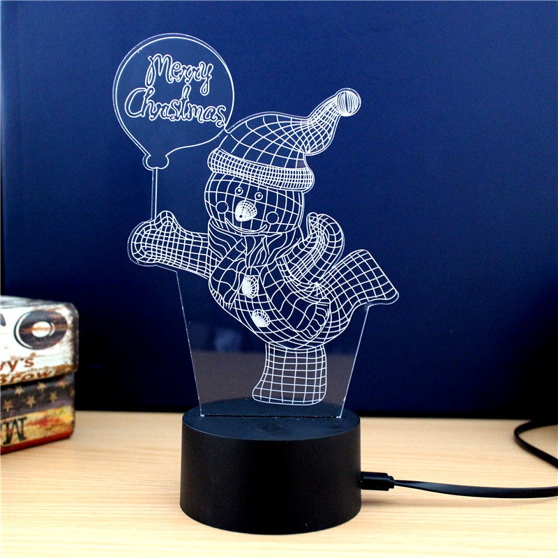 Balloon Snowman  Christmas Gift Advertising Promotion LED Touches The Color-Changing 3D Lamp USB...