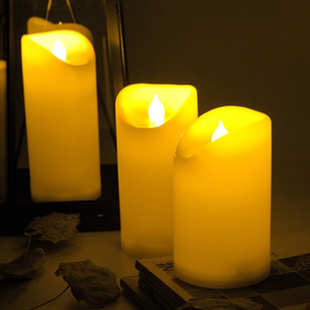 3PCS Flameless Candles with Timer for Outdoor Using
