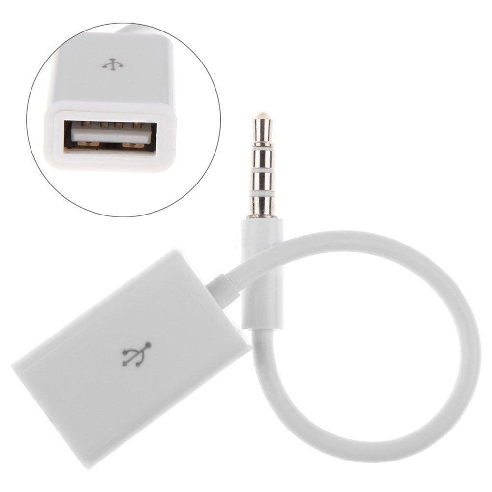 3.5mm AUX Audio Plug USB 2.0 Converter Cable Cord Car MP3