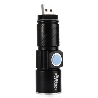 3 Mode USB Flashlight Rechargeable Lithium Battery LED Torch