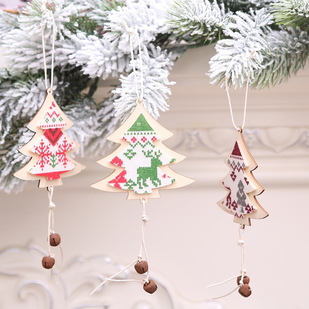 Christmas Bell Wooden Cloth Hanging