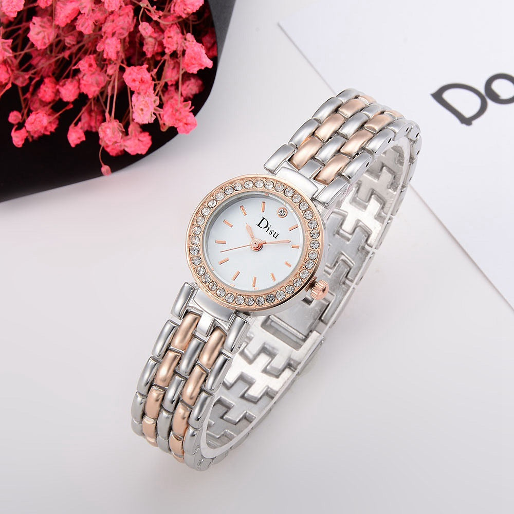 Disu Fashion Ladies Dress Quartz Alloy Bracelet Wrist Watch Accessories