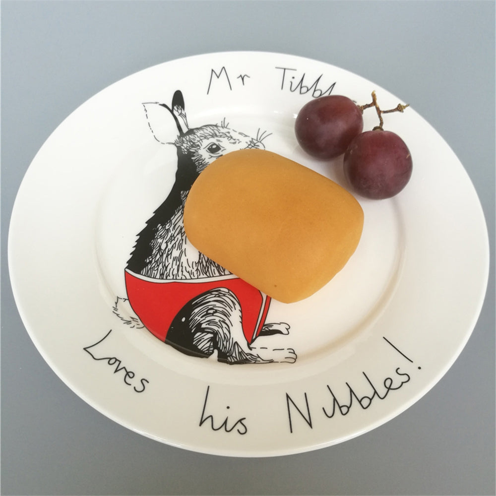 Creative Nordic Style Cartoon Animals Ceramic Dinner Plate Round Dish