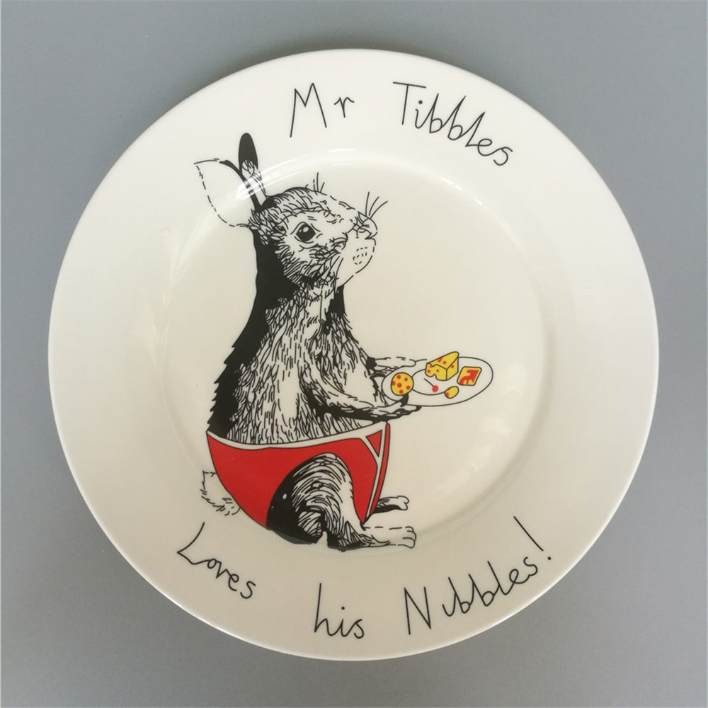 Creative Nordic Style Cartoon Animals Ceramic Dinner Plate Round Dish