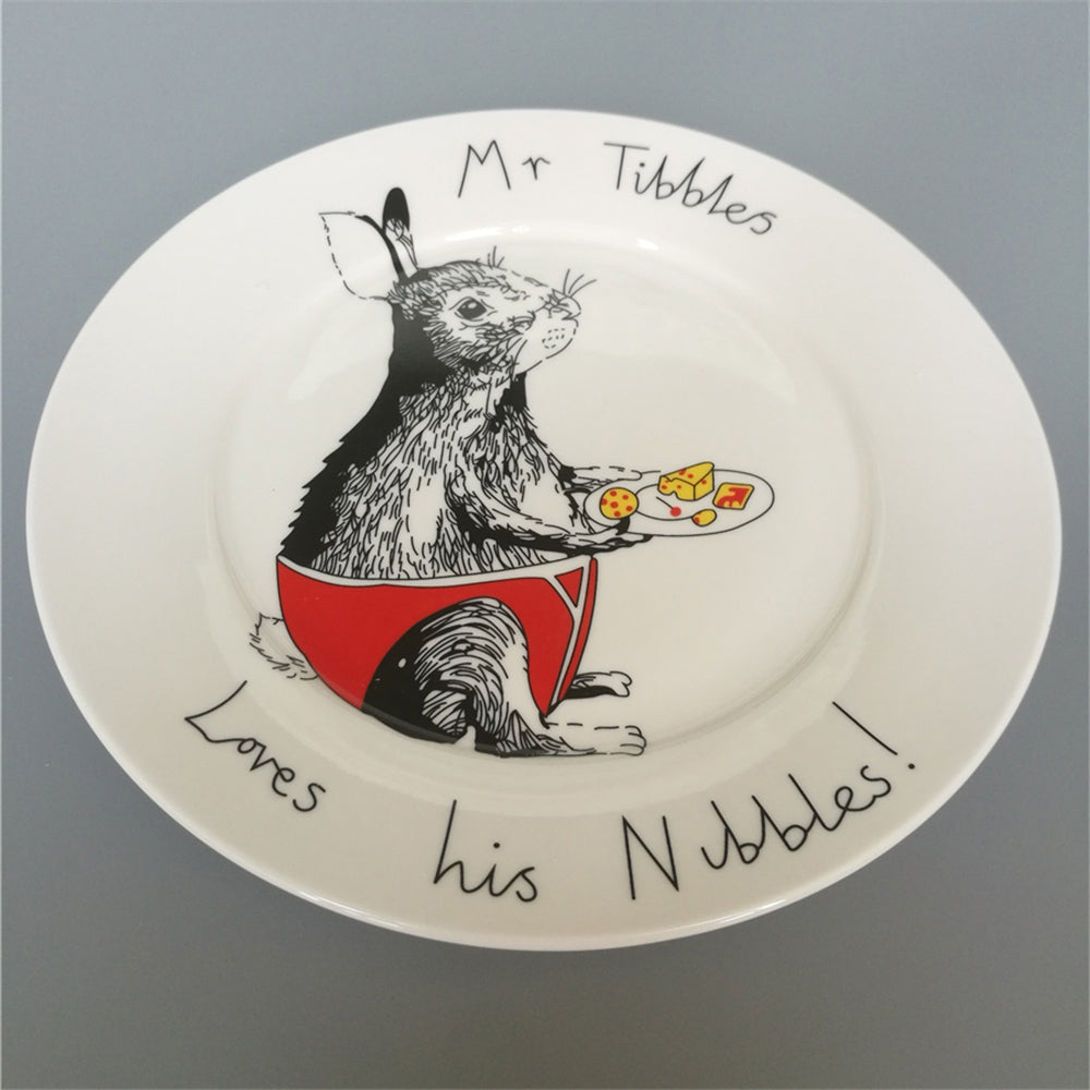 Creative Nordic Style Cartoon Animals Ceramic Dinner Plate Round Dish