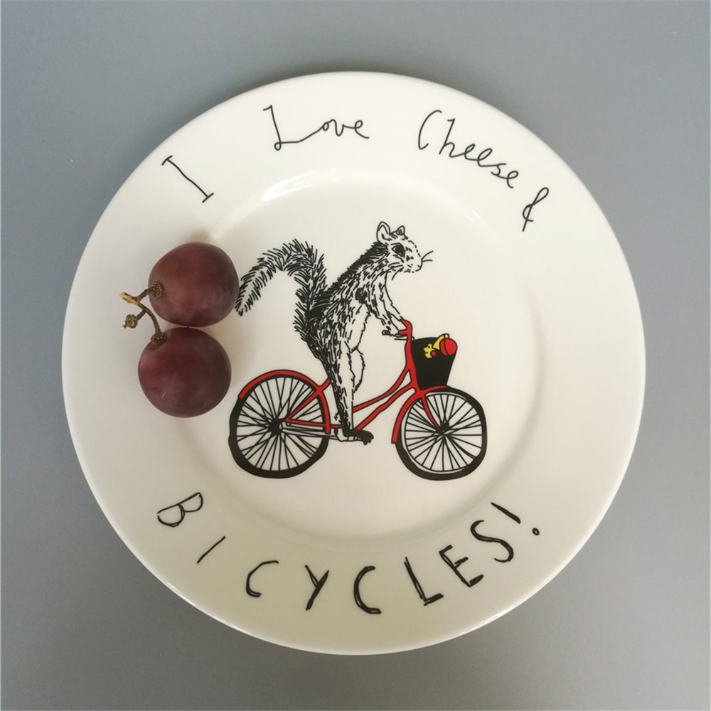 Creative Nordic Style Cartoon Animals Ceramic Dinner Plate Round Dish