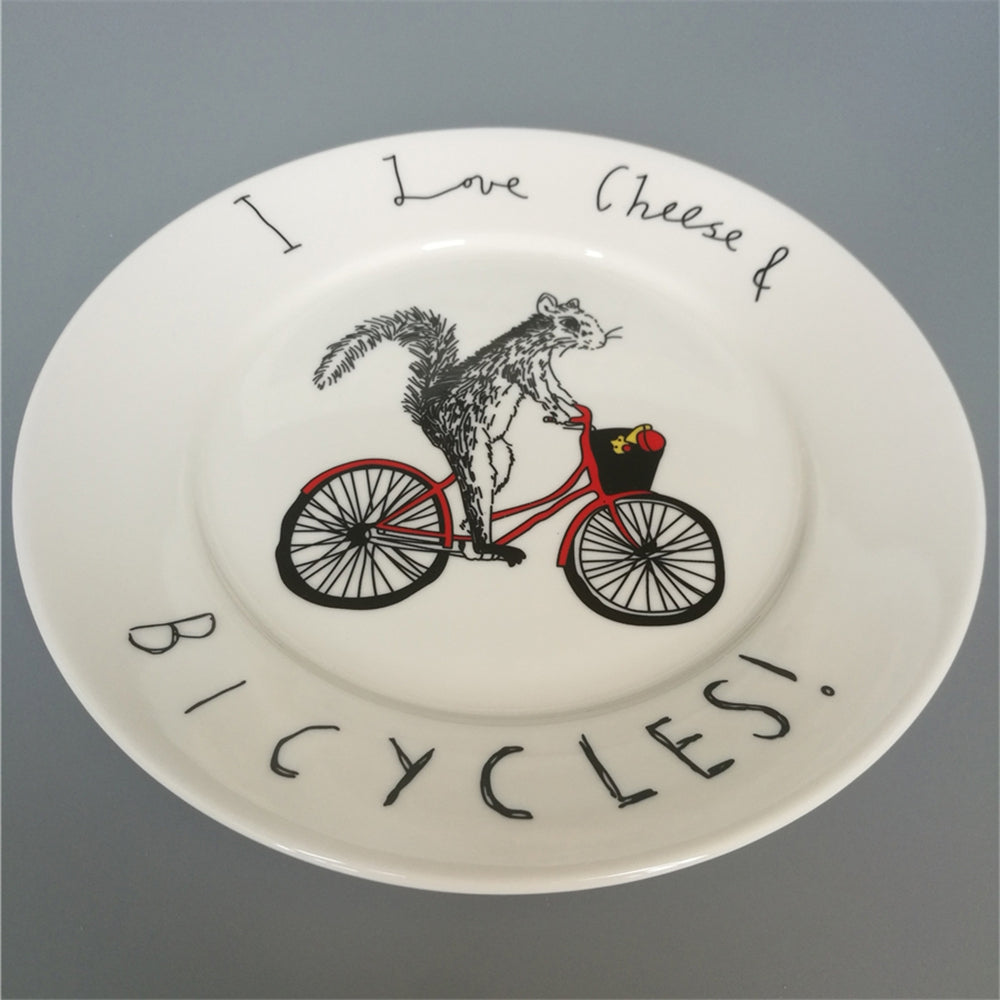 Creative Nordic Style Cartoon Animals Ceramic Dinner Plate Round Dish