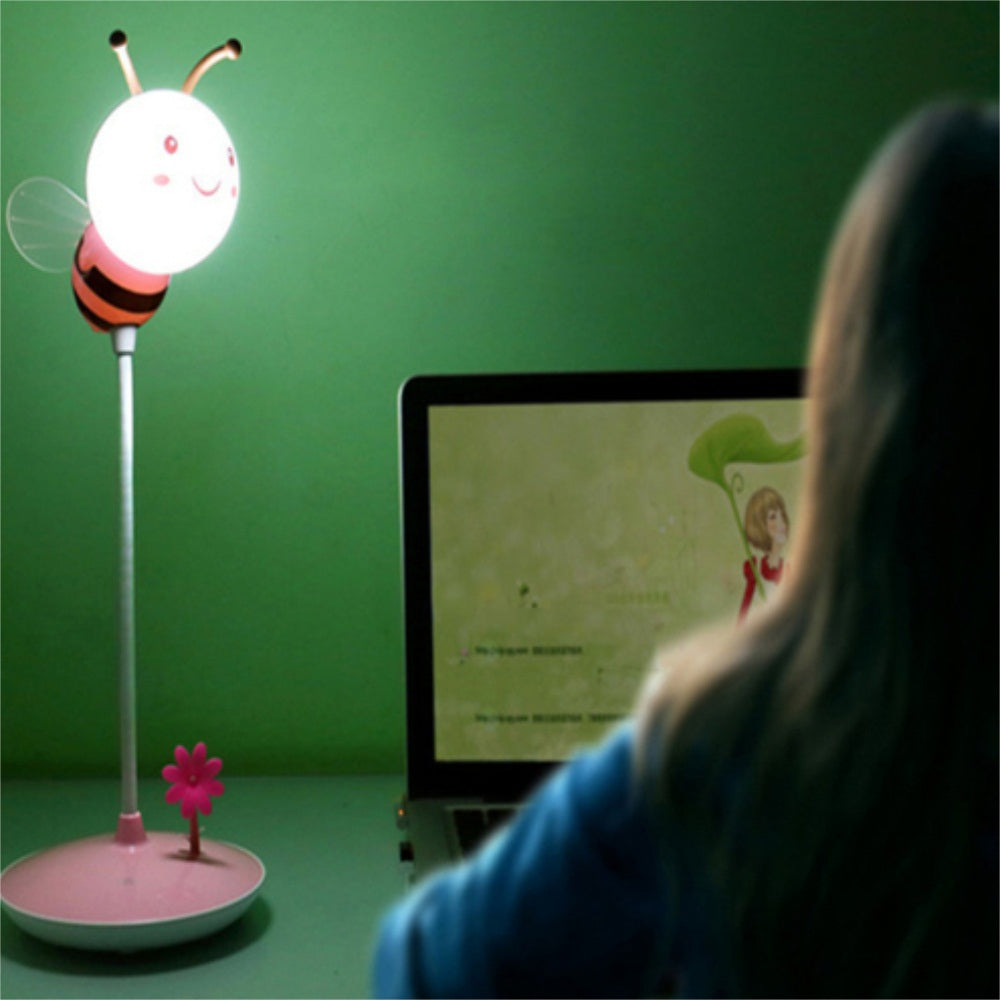 Cartoon Bee LED Lamp USB Charging Touch Dimming Pink White Light