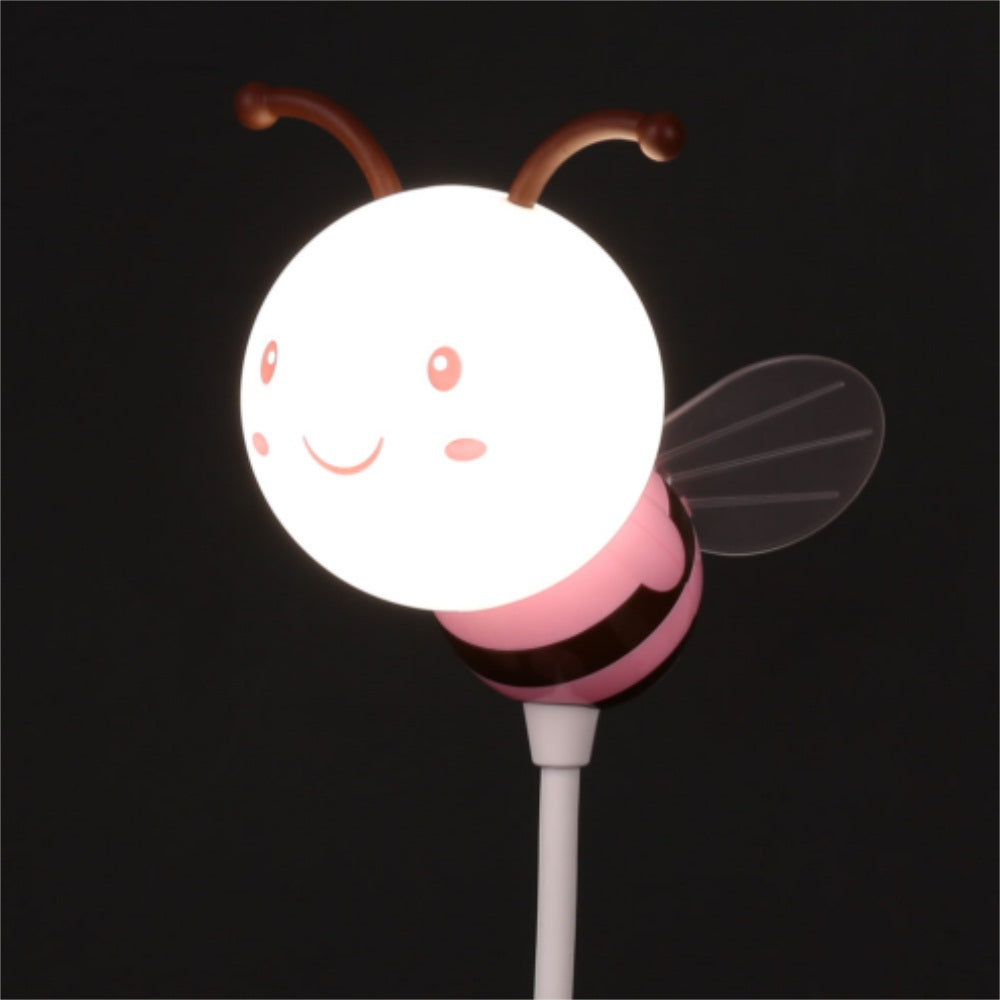 Cartoon Bee LED Lamp USB Charging Touch Dimming Pink White Light