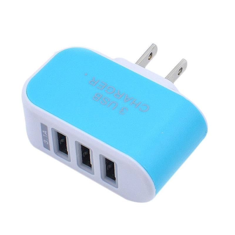 5V 3.1A Intelligent Travel Charger 3USB Candy Color