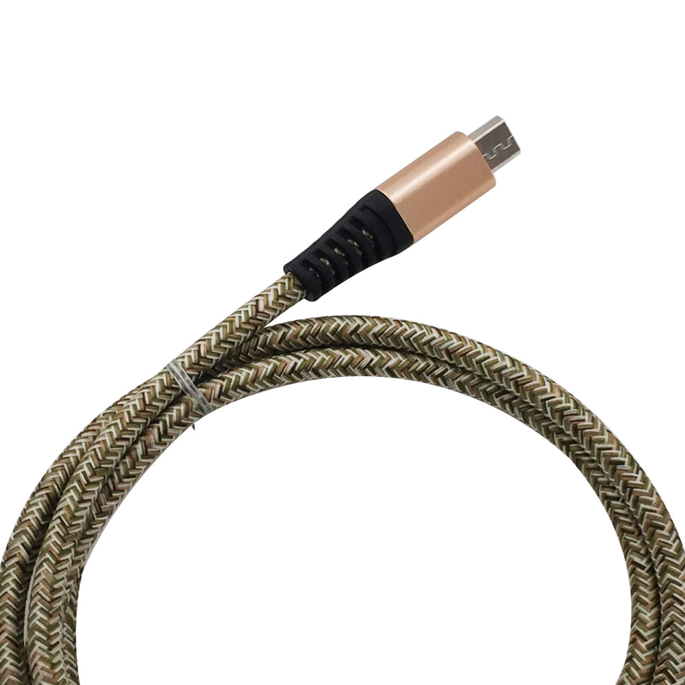 1METER Nylon Micro USB Cable Output 2.4A Fast Charge Wire