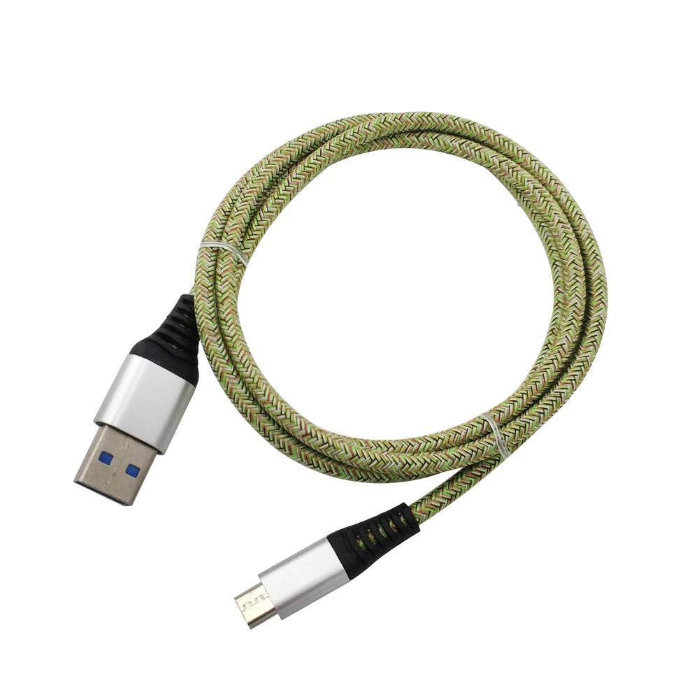 1METER Nylon Micro USB Cable Output 2.4A Fast Charge Wire