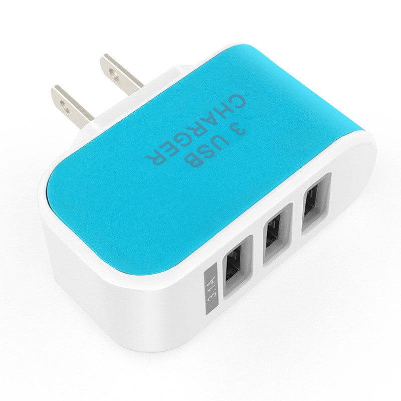5V 3.1A Intelligent Travel Charger 3USB Candy Color
