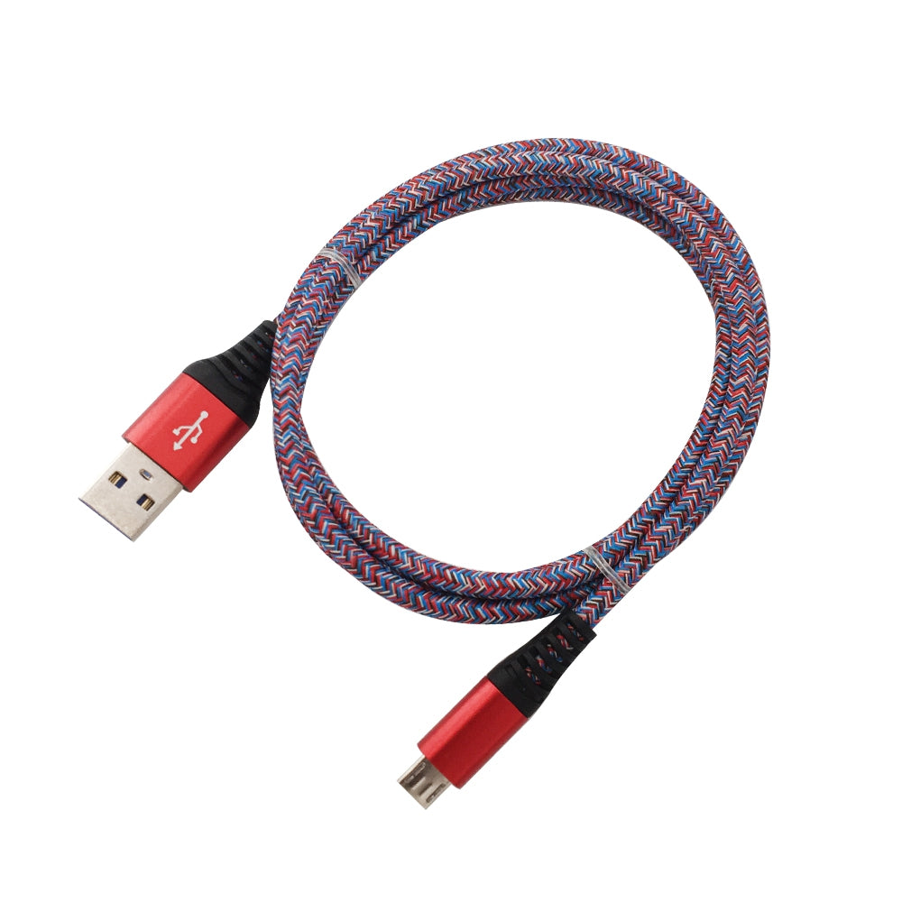 1METER Nylon Micro USB Cable Output 2.4A Fast Charge Wire