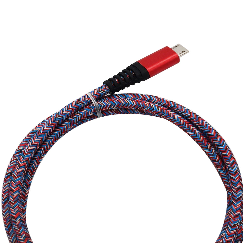 1METER Nylon Micro USB Cable Output 2.4A Fast Charge Wire