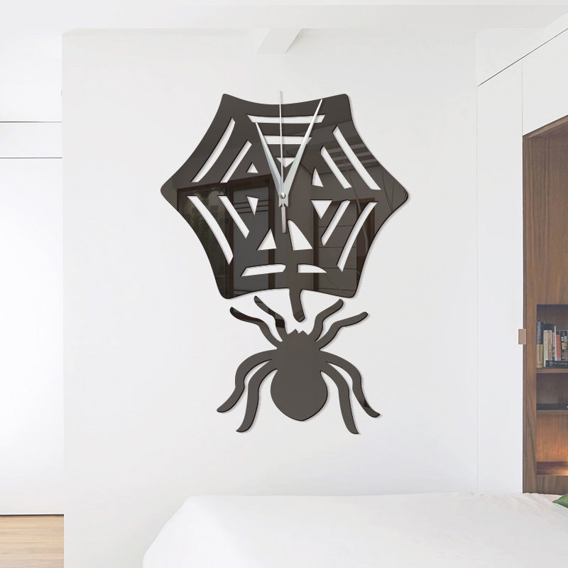 DIY Spider Acrylic Mirror Wall Stickers Wall Clock Stickers