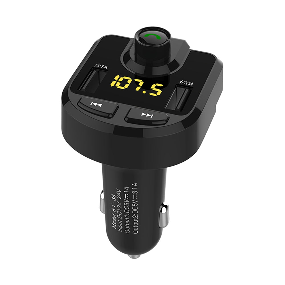 Bluetooth Handsfree Car Kit With FM Transmitter and 3.1A Car Charger BT-36