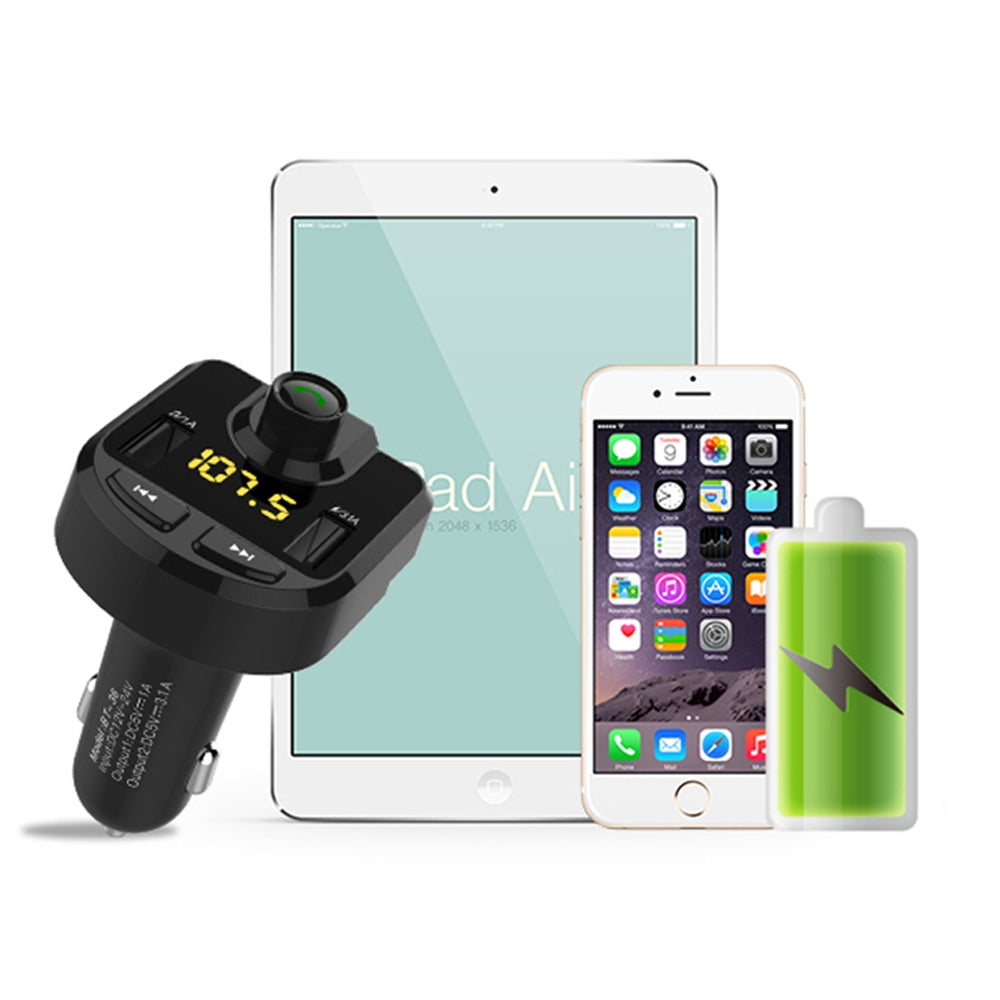 Bluetooth Handsfree Car Kit With FM Transmitter and 3.1A Car Charger BT-36