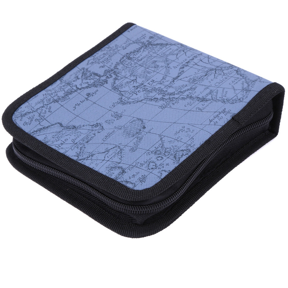 40 CD Disc Storage Holder The Map of the world grain Carry Case Organizer Sleeve Wallet Cover Ba...