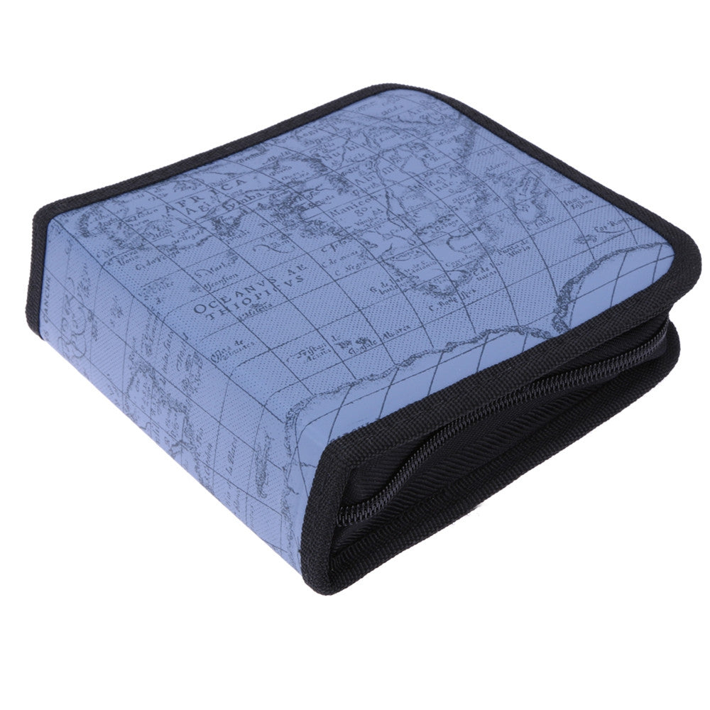 40 CD Disc Storage Holder The Map of the world grain Carry Case Organizer Sleeve Wallet Cover Ba...