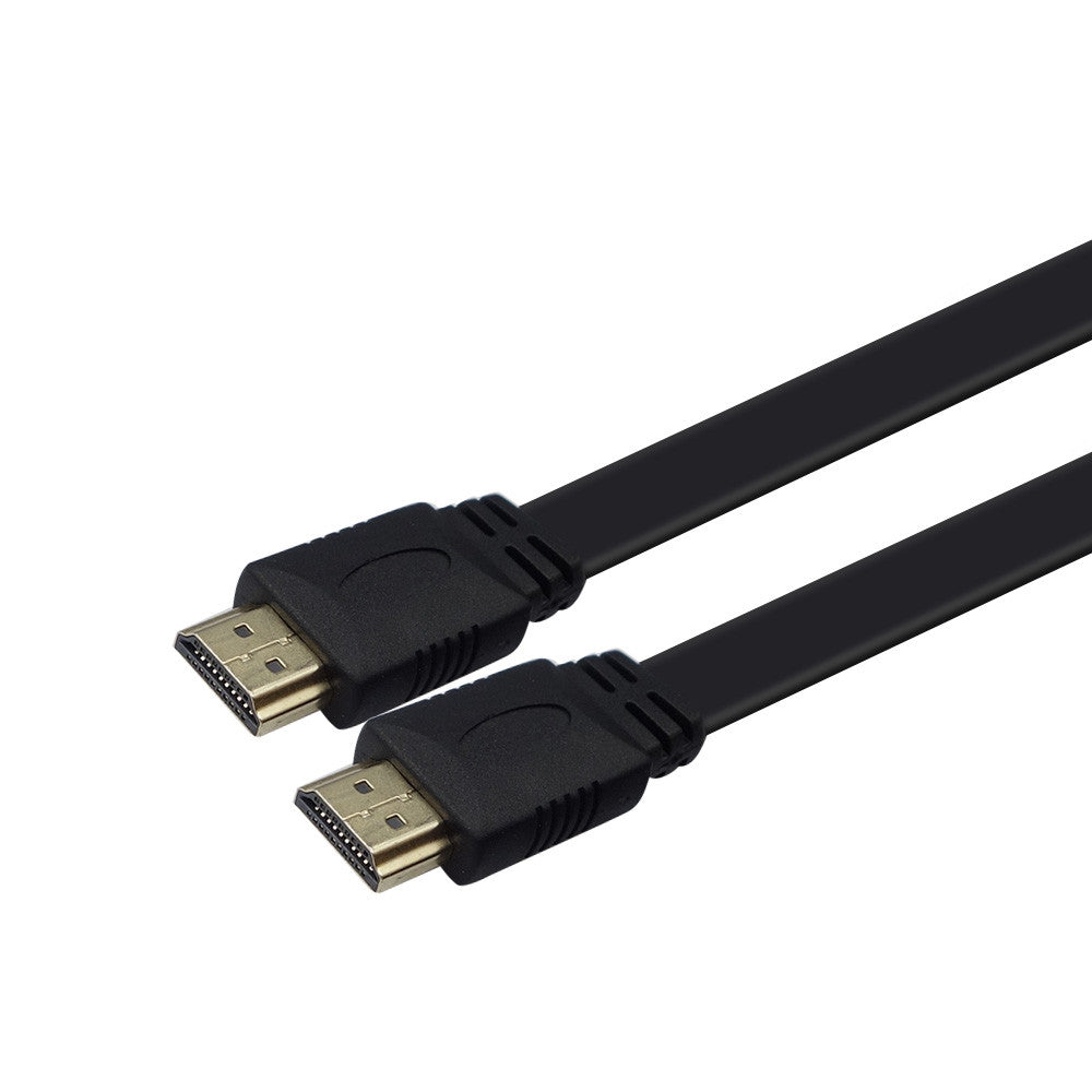 1.5M Gold Plated Plug Male HDMI Cable 1.4 Version Flat Line Short 1080p 3D for HDTV XBOX PS3