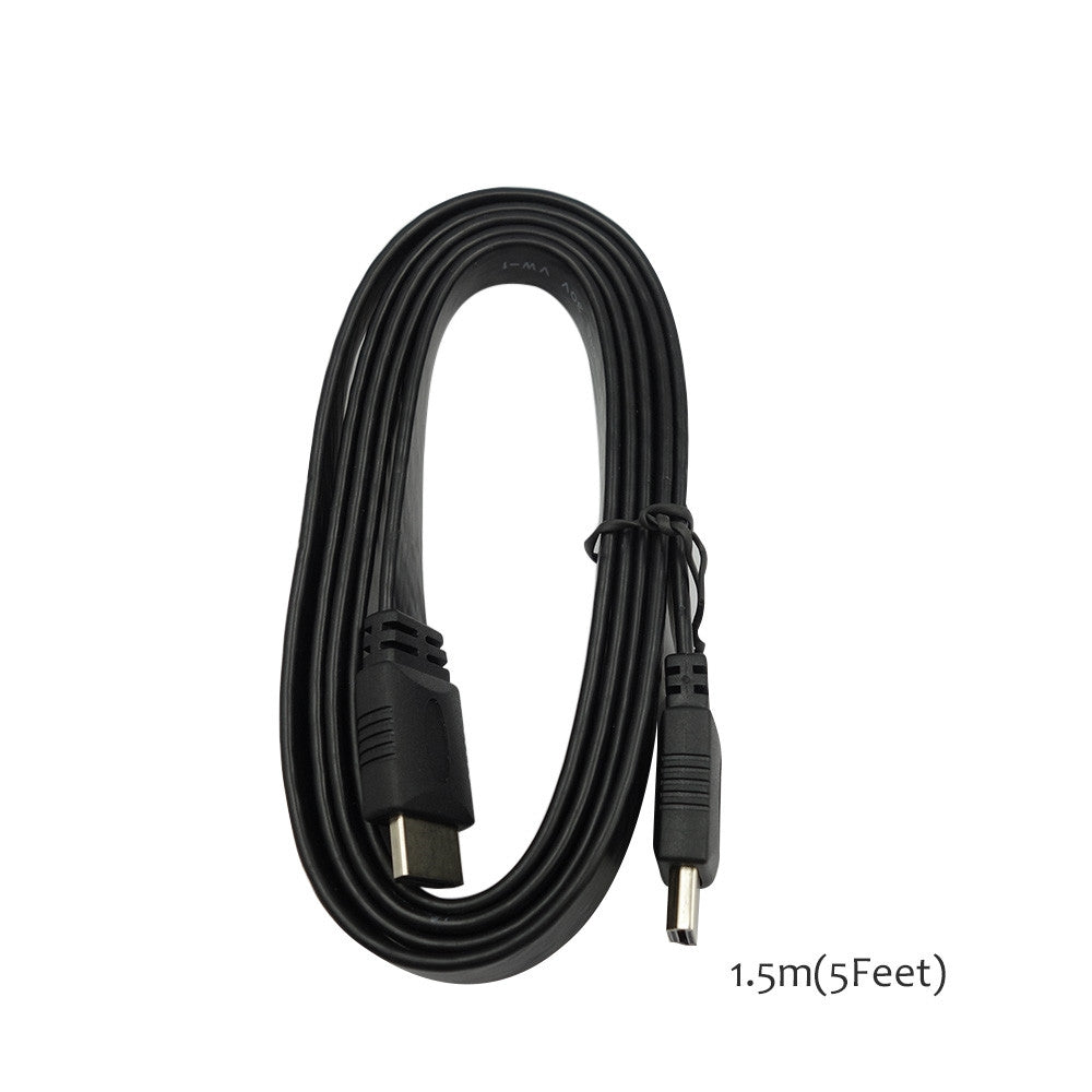 1.5M Gold Plated Plug Male HDMI Cable 1.4 Version Flat Line Short 1080p 3D for HDTV XBOX PS3