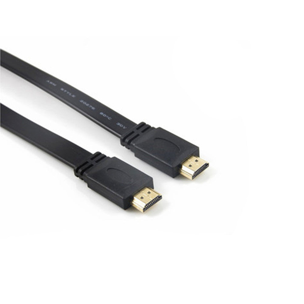 1.5M Gold Plated Plug Male HDMI Cable 1.4 Version Flat Line Short 1080p 3D for HDTV XBOX PS3