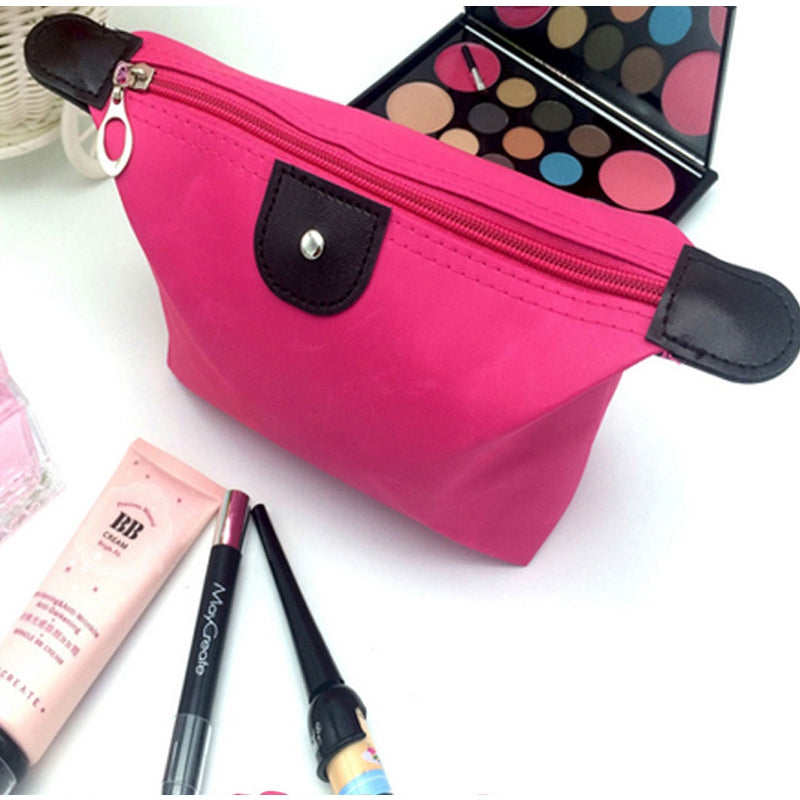 Dumpling Makeup Bag Solid Color Polyester Cosmetic Bag Around Soft Portable Korean Version Make ...
