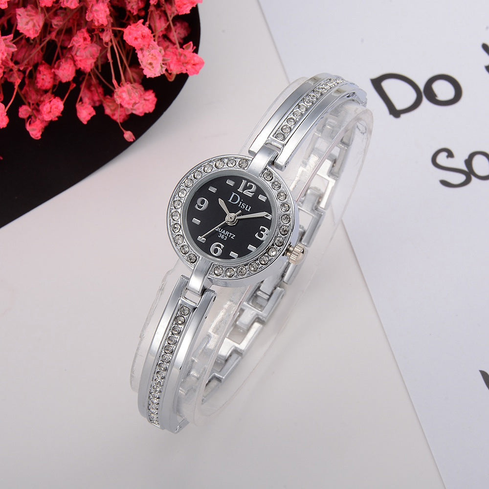 Disu Fashion Ladies Dress Quartz Alloy Bracelet with Inlaid Drill Wrist Watch