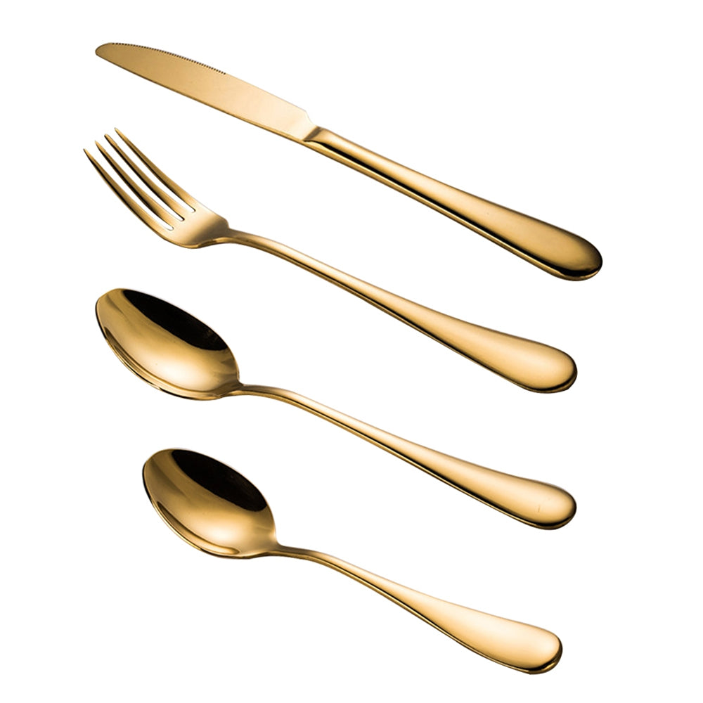 4Pcs Flatware Set Stainless Steel Knife Fork Spoon Tea Spoon Set