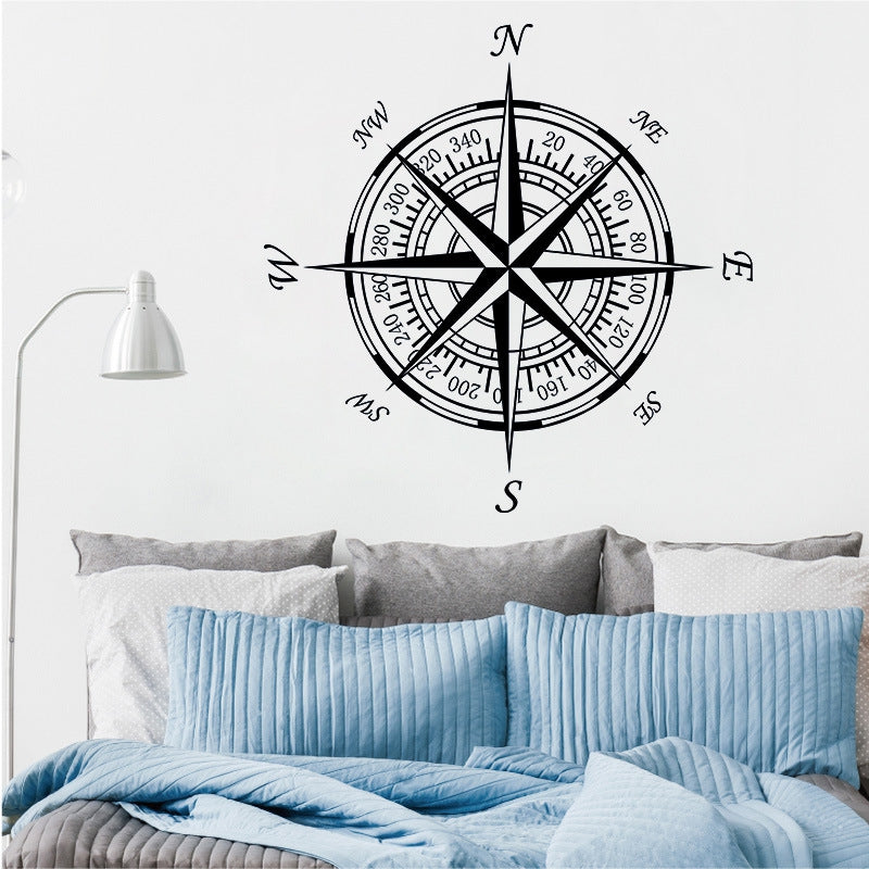 Compass Vinyl Removable Wall Sticker Round Compass Decals Home Decoration