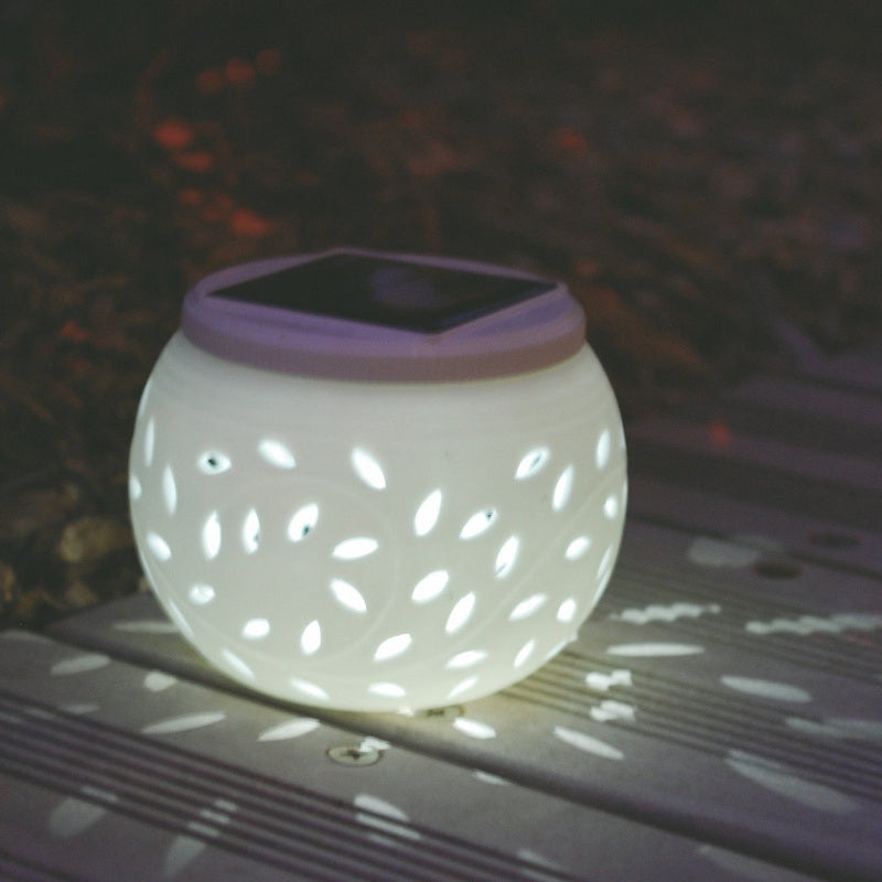 1pc 2 LED Solar Powered Light Light-operated Ceramic Courtyard Lamp 1.2V