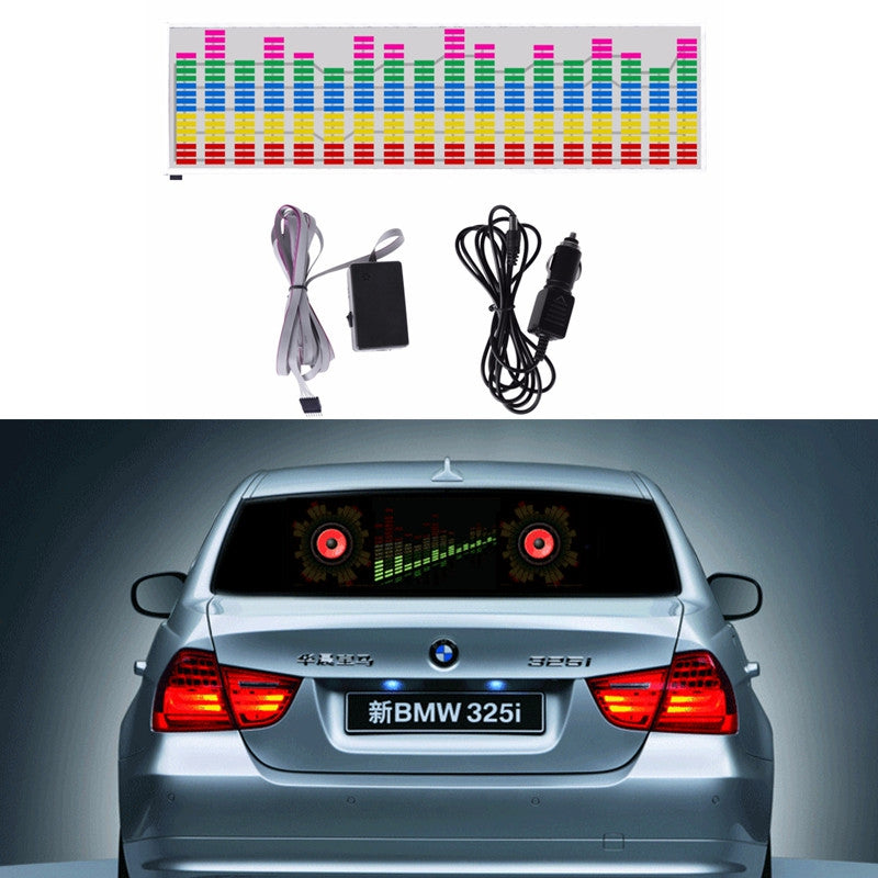 Car Music Rhythm Change LED Flash Light Voice-activated Equalizer Sticker
