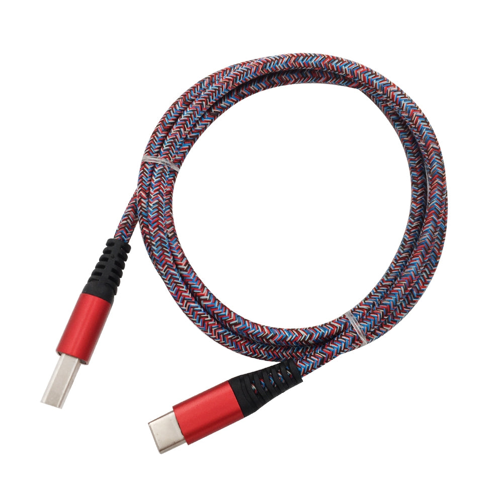 1METER Nylon Type-C USB Cable Output 2.4A Fast Charge Wire