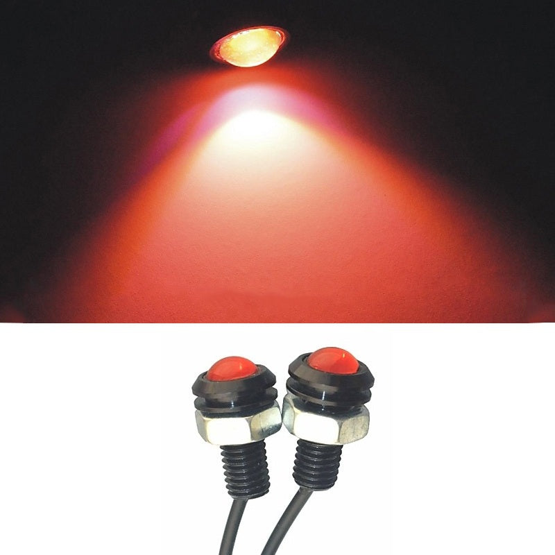 2PCS 18MM Auto Car Eagle Eye Lamp 1.5W COB Red LED Daytime Running Light Black Shell DC12V