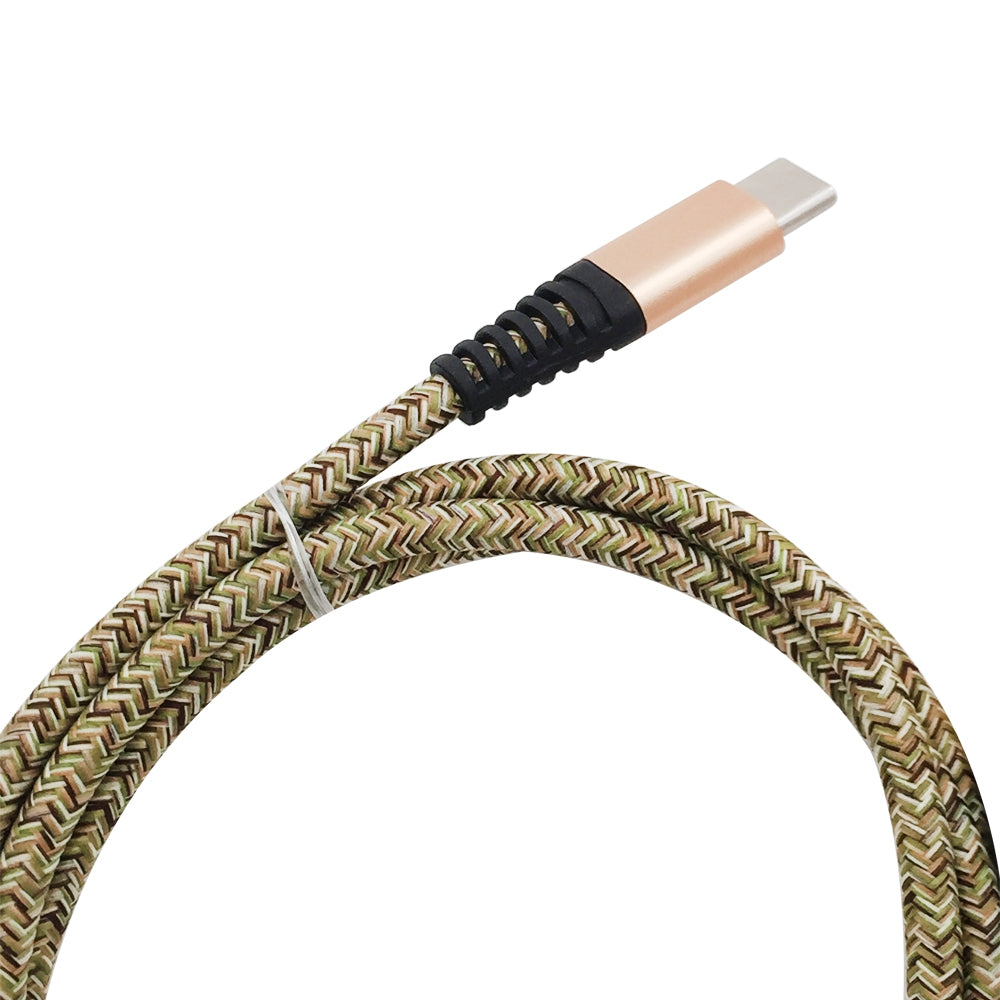 1METER Nylon Type-C USB Cable Output 2.4A Fast Charge Wire