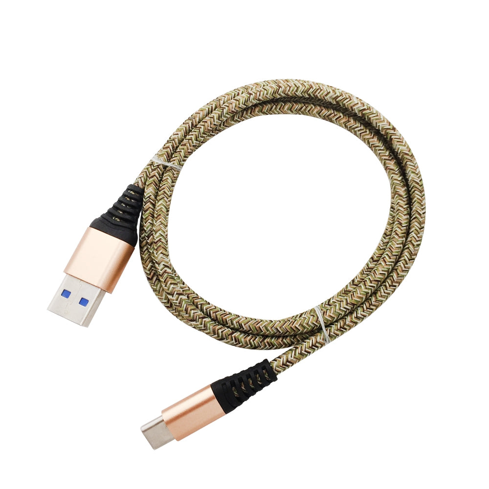 1METER Nylon Type-C USB Cable Output 2.4A Fast Charge Wire