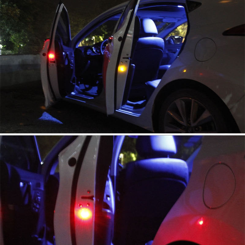2pcs Wireless LED Car Door Warning Light Opened Safety Magnet Decorative Indicator Avoid Crash S...